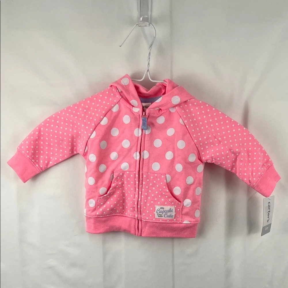Carter’s - Girl’s Hoodie - Pink - 6 months - Polka Dot - NWT